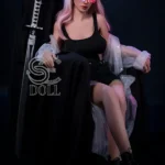 168cm 5ft6 Pink Purple Hair Sex Dolls Black Bodysuit Sexy Dolls F Cup