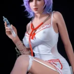 168cm 5ft6 Purple Hair Nurse Sex Dolls Sexy Nurse Costume Love Dolls F Cup