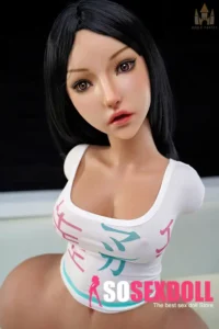80cm 2ft6 Silicone Short Black Hair Wide Hips Sex Doll #S2 Head