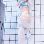 140cm 4ft6 Silicone Anime Girl Big Chest Blue Eyes Sliver Sex Doll #Y012 Head