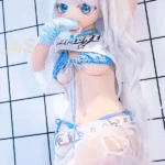 140cm 4ft6 Silicone Anime Girl Big Chest Blue Eyes Sliver Sex Doll #Y012 Head