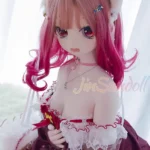 140cm 4ft6 Silicone Cat Girl Ample Bust Red Hair Lolita Sex Doll #Y001 Head