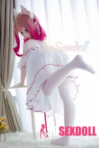 140cm 4ft6 Silicone Cat Girl Ample Bust Red Hair Lolita Sex Doll #Y001 Head