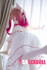 140cm 4ft6 Silicone Cat Girl Ample Bust Red Hair Lolita Sex Doll #Y001 Head