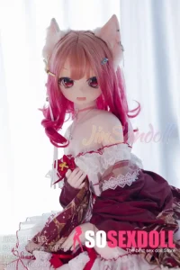 140cm 4ft6 Silicone Cat Girl Ample Bust Red Hair Lolita Sex Doll #Y001 Head