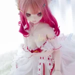 140cm 4ft6 Silicone Cat Girl Ample Bust Red Hair Lolita Sex Doll #Y001 Head