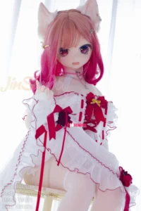 140cm 4ft6 Silicone Cat Girl Ample Bust Red Hair Lolita Sex Doll #Y001 Head