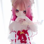 140cm 4ft6 Silicone Cat Girl Ample Bust Red Hair Lolita Sex Doll #Y001 Head