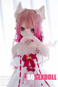 140cm 4ft6 Silicone Cat Girl Ample Bust Red Hair Lolita Sex Doll #Y001 Head