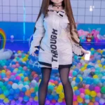 140cm 4ft6 TPE Anime Round Chest Black Bikini Brown Sex Doll #Y011 Head