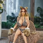 TPE Busty Thick Wild Leopard Cosplay Realistic Sex Doll
