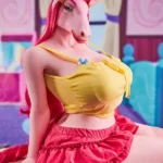 141cm 4ft6 Silicone Fantasy Pink Skin Large Breast Thick Hips Sex Doll #Monie