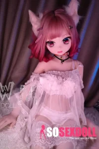 146cm 4ft7 TPE Anime Cat Girl Big Eyes Pink Haired Sex Doll #Y001 Head