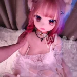 146cm 4ft7 TPE Anime Cat Girl Big Eyes Pink Haired Sex Doll #Y001 Head