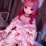 146cm 4ft7 TPE Anime Cat Girl Big Eyes Pink Haired Sex Doll #Y001 Head