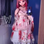 146cm 4ft7 TPE Anime Cat Girl Big Eyes Pink Haired Sex Doll #Y001 Head