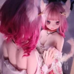 146cm 4ft7 TPE Anime Cat Girl Big Eyes Pink Haired Sex Doll #Y001 Head