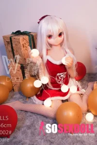 146cm 4ft7 TPE Anime Cute Santa Girl Sliver Hair Sex Doll #Y002 Head