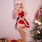 146cm 4ft7 TPE Anime Cute Santa Girl Sliver Hair Sex Doll #Y002 Head