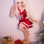 146cm 4ft7 TPE Anime Cute Santa Girl Sliver Hair Sex Doll #Y002 Head