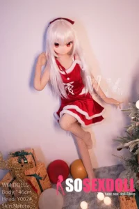 146cm 4ft7 TPE Anime Cute Santa Girl Sliver Hair Sex Doll #Y002 Head