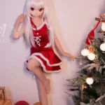 146cm 4ft7 TPE Anime Cute Santa Girl Sliver Hair Sex Doll #Y002 Head