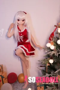 146cm 4ft7 TPE Anime Cute Santa Girl Sliver Hair Sex Doll #Y002 Head