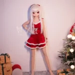 146cm 4ft7 TPE Anime Cute Santa Girl Sliver Hair Sex Doll #Y002 Head