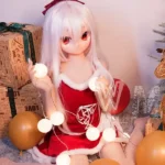 146cm 4ft7 TPE Anime Cute Santa Girl Sliver Hair Sex Doll #Y002 Head