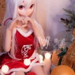 146cm 4ft7 TPE Anime Cute Santa Girl Sliver Hair Sex Doll #Y002 Head