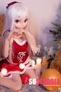 146cm 4ft7 TPE Anime Cute Santa Girl Sliver Hair Sex Doll #Y002 Head