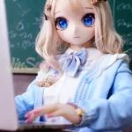 146cm 4ft7 TPE Anime Schoolgirl Blue Eyes Blonde Hair Sex Doll #Y008 Head