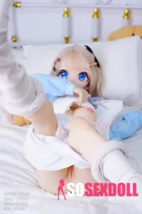 146cm 4ft7 TPE Anime Schoolgirl Blue Eyes Blonde Hair Sex Doll #Y008 Head