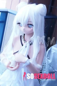 146cm 4ft7 TPE Anime Schoolgirl Blue Eyes Blonde Hair Sex Doll #Y008 Head