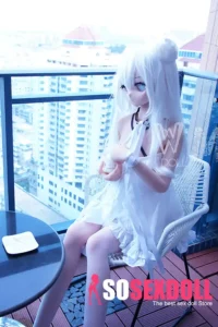 146cm 4ft7 TPE Anime Schoolgirl Blue Eyes Blonde Hair Sex Doll #Y008 Head