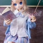 146cm 4ft7 TPE Anime Schoolgirl Blue Eyes Blonde Hair Sex Doll #Y008 Head
