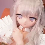 Poupée sexuelle elfe lapin de 159 cm (5 pi 2 po) en TPE, oreilles de lapin, cheveux blancs, tête #Y004