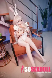 146cm 4ft7 TPE Anime Schoolgirl Blue Eyes Blonde Hair Sex Doll #Y008 Head