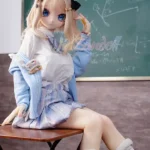 146cm 4ft7 TPE Anime Schoolgirl Blue Eyes Blonde Hair Sex Doll #Y008 Head