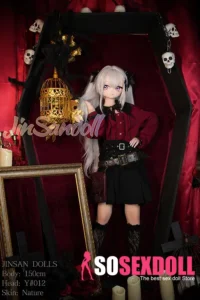 150cm 4ft9 TPE Anime Gothic Vampire Lolita Ashen Hair Sex Doll #Y012 Head
