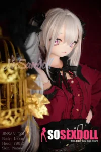 150cm 4ft9 TPE Anime Gothic Vampire Lolita Ashen Hair Sex Doll #Y012 Head