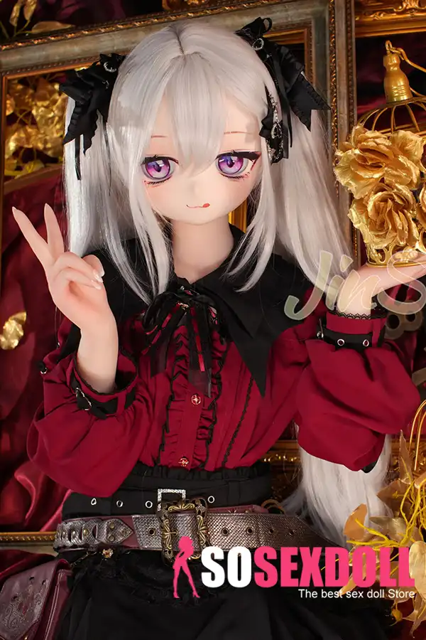 150cm 4ft9 TPE Anime Gothic Vampire Lolita Ashen Hair Sex Doll #Y012 Head