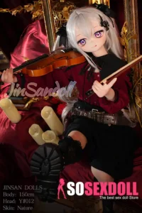 150cm 4ft9 TPE Anime Gothic Vampire Lolita Ashen Hair Sex Doll #Y012 Head