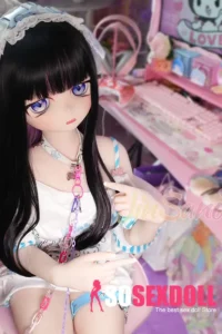 150cm 4ft9 TPE Anime Purple Eyes Slender Body Raven Hair #Y011 Head