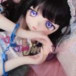 150cm 4ft9 TPE Anime Purple Eyes Slender Body Raven Hair #Y011 Head