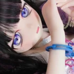150cm 4ft9 TPE Anime Purple Eyes Slender Body Raven Hair #Y011 Head