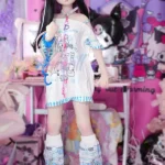 150cm 4ft9 TPE Anime Purple Eyes Slender Body Raven Hair #Y011 Head