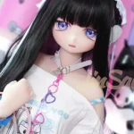 150cm 4ft9 TPE Anime Purple Eyes Slender Body Raven Hair #Y011 Head