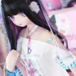 150cm 4ft9 TPE Anime Purple Eyes Slender Body Raven Hair #Y011 Head