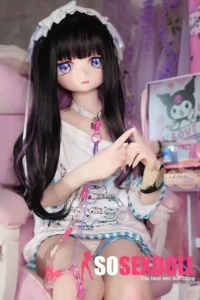 150cm 4ft9 TPE Anime Purple Eyes Slender Body Raven Hair #Y011 Head